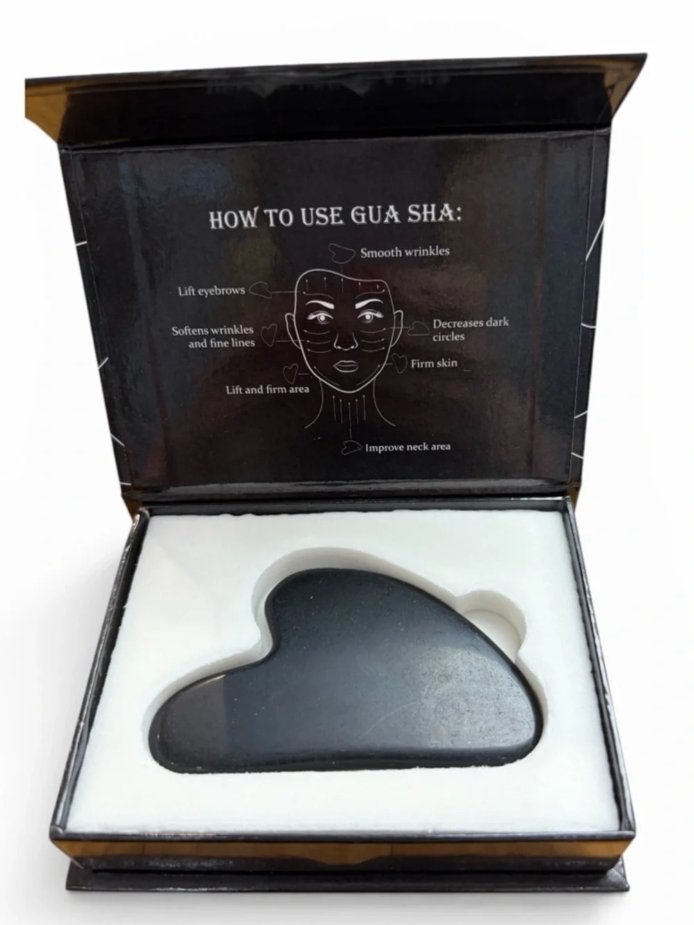 Black Gua Sha Facial Massage Tool - Women Skincare